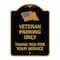 Signmission Veteran Parking Thank You for Your Service, Black & Gold Aluminum Sign, 18" x 24", BG-1824-22737 A-DES-BG-1824-22737 - alternate 1